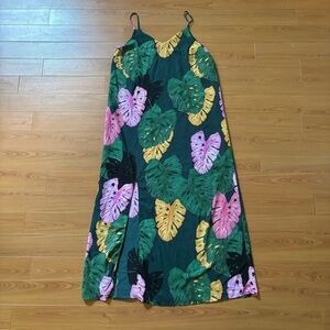 Monstera Print Maxi Dress
